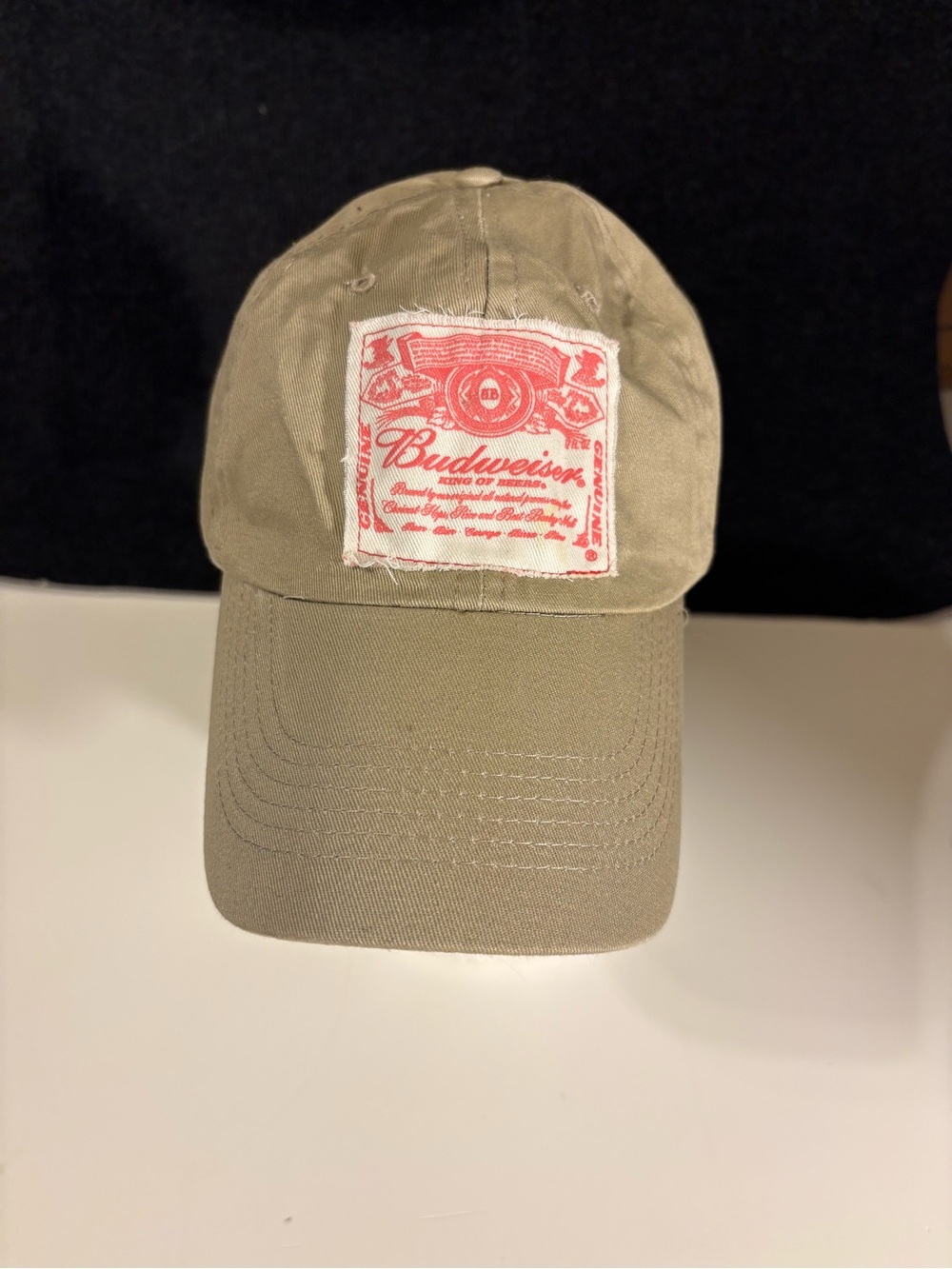 Budweiser Khaki Cotton Hat with Red Logo